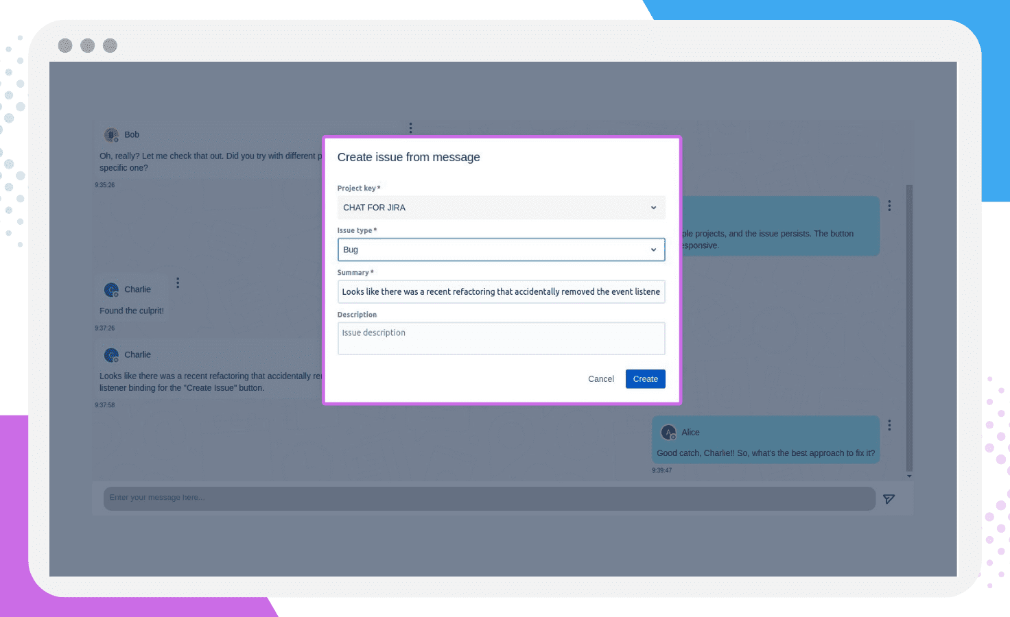 chat for jira app - web image - feature 3